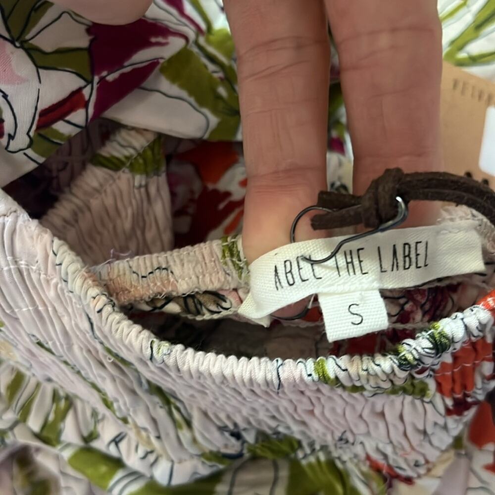 Abel the Label NWT Floral Maxi Dress Small Asymmetrical Tropical Anthropologie - Picture 13 of 14